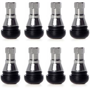 Circuit Performance Shorty Chrome Valve Stems TR412 22mm Low Profile (8 Pieces)