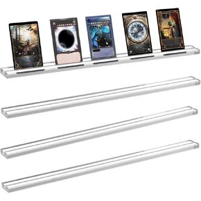 OMISTAR 4 PCS Playing Card Holder Stands, 15.7 Inches Length Clear Acrylic Card Holders Set for Trump Games Trading Card Board Games