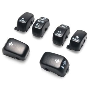 Hand Control Black Switch Caps Kit for Harley Sportster XL Dyna Softail Road King 1996-2013