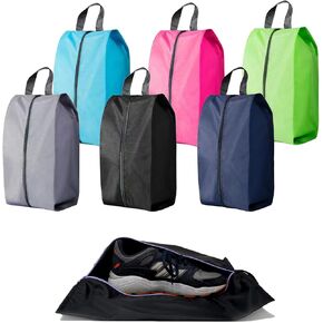 Shoe Bags for Travel-6 PCS Shoe Organizer Essentials Foldable with Zipper Closure Handle Shoe Storage Portable Waterproof Large Shoe Pouches Multicolor