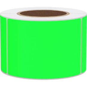 Hybsk 2x3 Inch Color-Code Labels Fluorescent Green Sticker Rectangle 300 Labels Per Roll (Fluorescent Green) in Kuwait