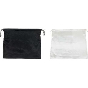 2Packs Silk Dust Bags for Handbags Satin Drawstring Bag for HandBags Boots Purse Dust Bags for Purse Clothes Shoes Boots Black and White 19.69X15.75INCH