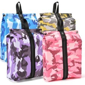 Waterproof Shoe Bag for Travel - Canvas Organizer with Waterproof Zipper for Women - Ideal for Gym, Packing, Luggage Organizer (Red, Orange, Maroon, Beige)