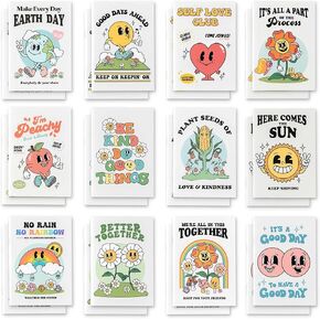 THiNKABLE Mini Notebooks for Kids, Set of 24, Retro Mini Kid Journals Bulk, Small Notebooks for Party Favors, Back to School Supplies, Inspirational Notebooks, Pocket Journal sets