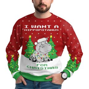 Funny Ugly Christmas Sweater, Unisex Crewneck Sweater 2024, Novelty Ugly Sweater for Men Women, Gifts for Christmas