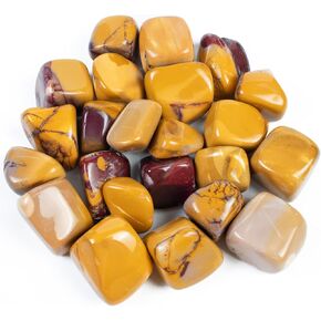 Crocon 1LB Mookaite jasper tumbled stones and Crystals bulk 2000+ Carats natural Crystal Kit for Reiki Healing Crystal Polished, tumble stones, Chakra Balancing, Reiki Gift, Home Decor Size 20-25 mm