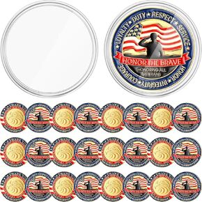 Kigeli 48 Pcs Veterans Military Challenge Coin with Protective Box Thank You for Your Service Appreciation Gift Commemorative Army Military Coins for Memorial Day Men Women, 1.57 x 0.11'' in Kuwait