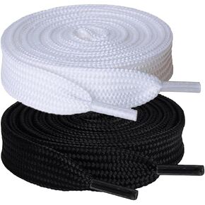 2 Pair Flat Shoe Laces for Sneakers Wide Shoelaces for Sneakers Athletic Running Shoes Boot Strings Shoelaces