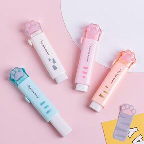 1Pc Student Rubber Rubbing Eraser Retractable,School Supplies and Reward Push-Pull Cat Paw Cute Eraser School Pencil Eraser Pencil Eraser,Standard Pencil Erasers,Erasers Random Color