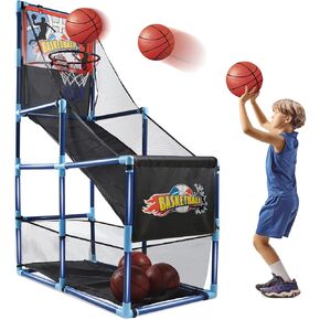 مجموعة ألعاب كرة السلة OCHIDO Arcade مع 4 كرات، للأطفال 3 4 5 6 7 8 9 10 + أولاد بعمر سنوات، لعب رياضي للأطفال في الأماكن المغلقة/الخارجية، هدية مثالية لعمر 3-5،6-8،8-10