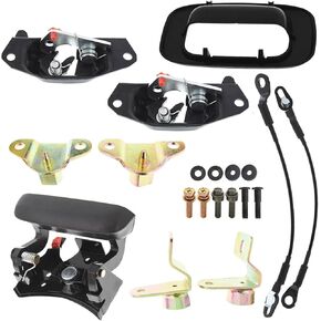 WFLNHB Tailgate Handle Hinge Latch Striker Cable Kit Steel Plastic Replacement for Silverado Sierra 1999-2007 15074253 15074252 88981030