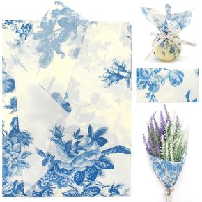 Benvo 20 Sheets Floral Print Tissue Paper 20 inch x 29 inch Decoupage Paper Decorative Tissue Paper Gift Wrapping Paper Flower DIY Art Craft Paper for Spring Wedding Birthday Baby Shower(Style B)