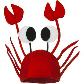 Funny Unisex Novelty Hat 3D Crab Seafood Hat Latex Giant Crab Claws Gloves Crab Costume Props Hat Set