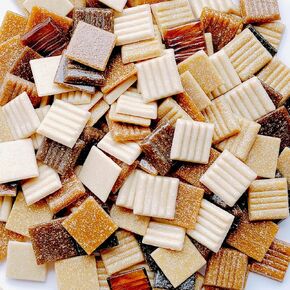1.1LB 3/4 inch Square Glass Mosaic Tiles for Crafts, Mosaic Tiles for Crafts Bulk, Mixed Colors Craft Glass Pieces