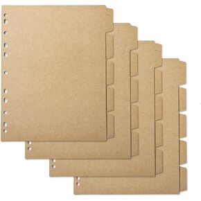 Binder Dividers,Binder Dividers with 5 Tabs, 20 Sheets Tab Dividers for 2/3/4 Ring Binder, Great for School Office Home Files Organizing,8.5 x 11 inches