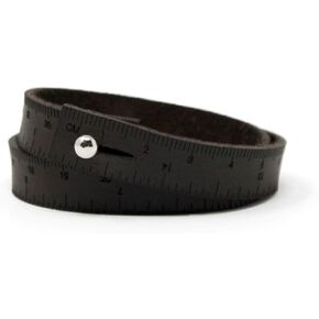 WRIST RULER Dark Brown 17"| Tape Measure Bracelet | Leather Cuff | Leather Wrap Bracelet | Sewing | Knitting | Crochet | Notion | Gift