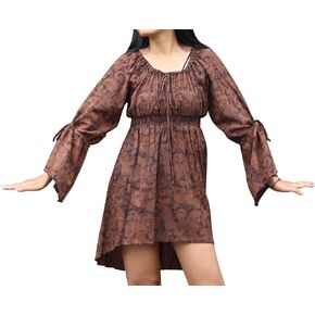 Pull String Sleeves Gypsy Homestead Cotton Ladies Shirt