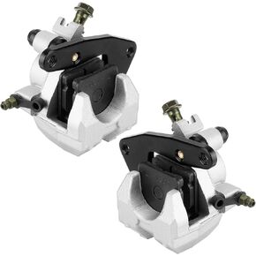 Front Brake Calipers & Pads Fit for Yamaha Banshee 350 1990-2006, Grizzly 350 400 450 2007-2014, Big Bear 250 350 450 1999-2012, Raptor 350 660 2001-2013 for 59300-38F30-999 59100-38F30-99 - 2 Pcs