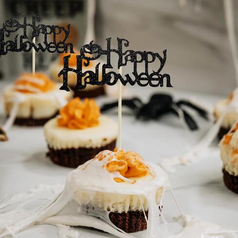 BEISHIDA 18pcs Happy Halloween Cupcake Topper Halloween Cupcake Decoration Little Boo Happy Boo Day Pumpkins Witch Hats Cats Bats for Funny Horror Halloween Scary Party Decorations Party Supplies in Kuwait