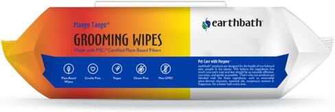 earthbath Green Tea & Awapuhi Pet Grooming Wipes - Safely Wipe Away Dirt and Odor, Aloe Vera, Vitamin E, Good for Dogs & Cats - Handily Clean Your Pets' Dirty Paws and Undercoat - 100 Count, Pack of 2 in Saudi Arabia