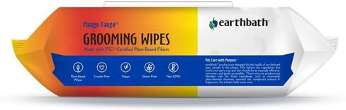 earthbath Green Tea & Awapuhi Pet Grooming Wipes - Safely Wipe Away Dirt and Odor, Aloe Vera, Vitamin E, Good for Dogs & Cats - Handily Clean Your Pets' Dirty Paws and Undercoat - 100 Count, Pack of 2 in Saudi Arabia