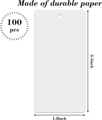 100 قطعة من بطاقات الهدايا الورقية من SallyFashion مع سلسلة، ملصقات معلقة فارغة، علامات ملابس بنية، علامات تغليف الهدايا للأعمال اليدوية in Kuwait