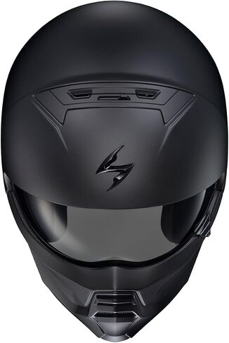 ScorpionEXO Covert 2 وجه مفتوح 3/4 كامل الوضع خوذة دراجة نارية بلوتوث جاهزة للسماعات جيوب قابلة للتبديل غطاء الفم معتمد من DOT صلب (أسود غير لامع - XL) in Saudi Arabia