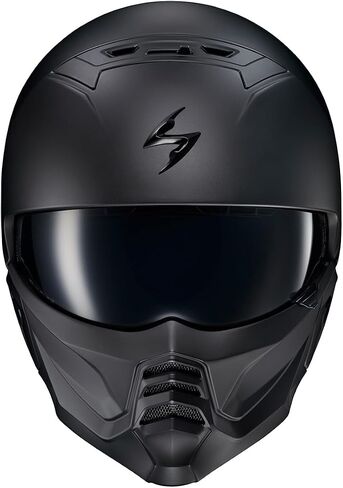 ScorpionEXO Covert 2 وجه مفتوح 3/4 كامل الوضع خوذة دراجة نارية بلوتوث جاهزة للسماعات جيوب قابلة للتبديل غطاء الفم معتمد من DOT صلب (أسود غير لامع - XL) in Saudi Arabia