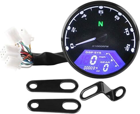 عداد السرعة للدراجات النارية ميلا في الساعة، ABS الألومنيوم للدراجات النارية LED الخلفية الرقمية عداد السرعة عداد السرعة عداد المسافات 12000 دورة في الدقيقة عداد السرعة الرقمي للدراجات النارية عداد السرعة الرقمي للدراجات النارية in Saudi Arabia