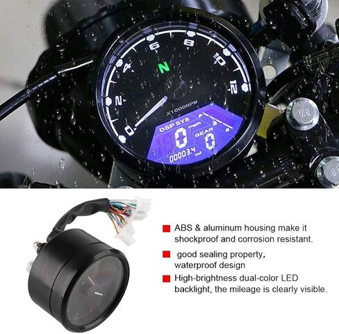 عداد السرعة للدراجات النارية ميلا في الساعة، ABS الألومنيوم للدراجات النارية LED الخلفية الرقمية عداد السرعة عداد السرعة عداد المسافات 12000 دورة في الدقيقة عداد السرعة الرقمي للدراجات النارية عداد السرعة الرقمي للدراجات النارية in Saudi Arabia