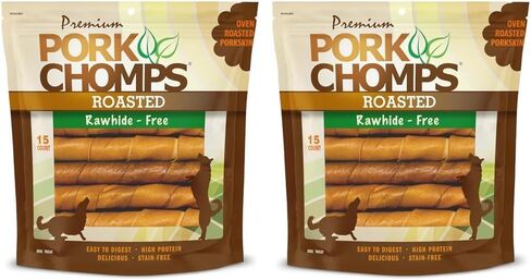 Pork Chomps Roasted Pork Skin Dog Chews, 6-inch Twists, 4 Count in Kuwait