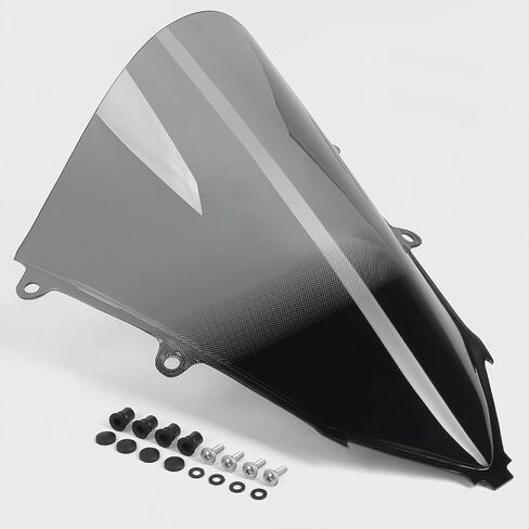 WOOGA Sport Racing High Double Bubble Windshield Windshield Wind Deflector Front Fairing Visor Viser compatible for HO&N&DA CBR650R 2019-2024 (Black Smoke) in Saudi Arabia