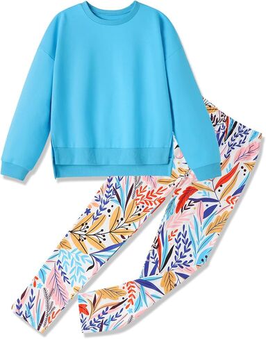Girl Clothes Sweatshirt Pullover Leggings Tracksuits Outfit 2PC Girls Clothes Size 6-14 in Kuwait