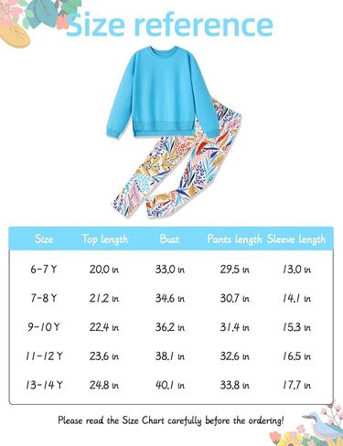 Girl Clothes Sweatshirt Pullover Leggings Tracksuits Outfit 2PC Girls Clothes Size 6-14 in Kuwait