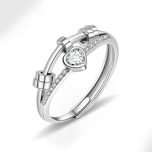 Fidget Ring Set-Rotatable Bead Rings,Open Adjustable Spinner Ring Mood Rings Cute Fidgets Rings Gifts for Women Men in Saudi Arabia