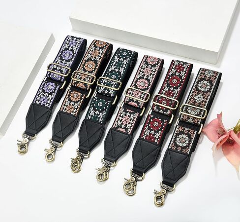 حزام محفظة LEMEDE، حزام كتف جلدي قابل للتعديل، بديل قابل للتعديل، أشرطة حقيبة كروس متعددة الأنماط من قماش الجاكار القديم in Kuwait