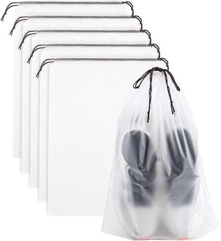 Clear Shoe Bags for Travel, 5 Pack 15.7" x 11.8" Drawstring Travel Shoe Bags for Packing, Waterproof Dustproof Portable Travel Shoe Storage Bag in Saudi Arabia