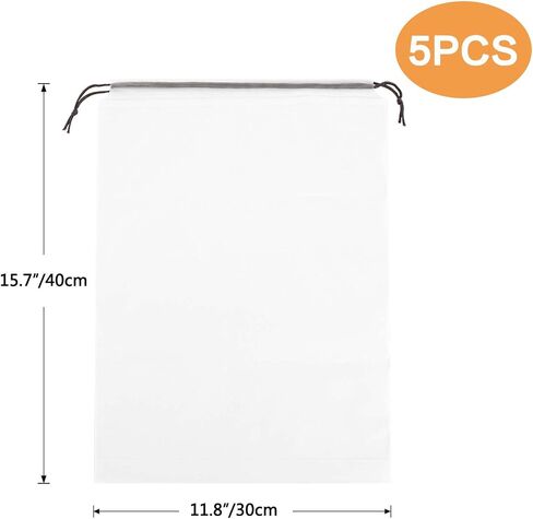 Clear Shoe Bags for Travel, 5 Pack 15.7" x 11.8" Drawstring Travel Shoe Bags for Packing, Waterproof Dustproof Portable Travel Shoe Storage Bag in Saudi Arabia