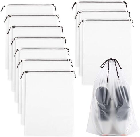 Clear Shoe Bags for Travel, 5 Pack 15.7" x 11.8" Drawstring Travel Shoe Bags for Packing, Waterproof Dustproof Portable Travel Shoe Storage Bag in Saudi Arabia