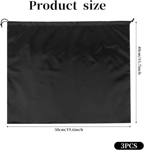 3pcs Dust Bags for Handbags and Purses, Bag Covers Protector for Travel Storage Boots Black Dust Bags for Handbags Storage, Large Backpack Cover with Drawstring for Air Travel (19.6 X 15.7 Inch) in Saudi Arabia