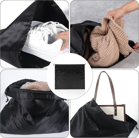 3pcs Dust Bags for Handbags and Purses, Bag Covers Protector for Travel Storage Boots Black Dust Bags for Handbags Storage, Large Backpack Cover with Drawstring for Air Travel (19.6 X 15.7 Inch) in Saudi Arabia