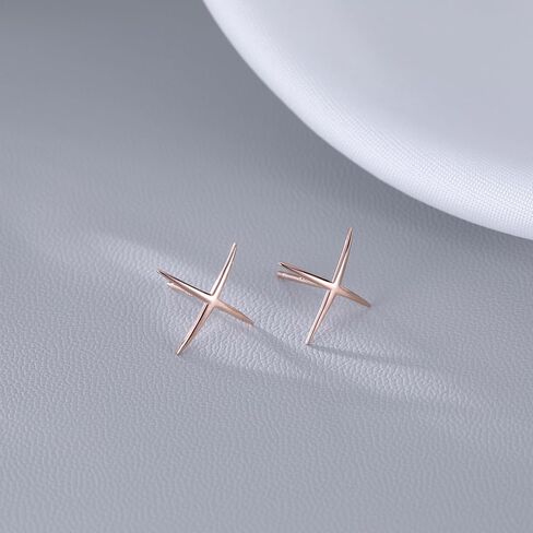 Reffeer 925 فضة حرف X ترصيع الأقراط للنساء في سن المراهقة الفتيات X أقراط ترصيع ثقب الأقراط in Saudi Arabia