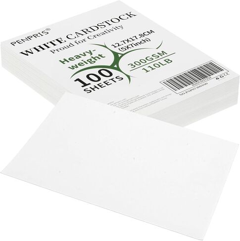 50 Sheets White Cards Blank - 5''x7'' White Card Stock 200gsm/75lb Thick Paper Cardstock, Heavy CardStock Blank for Wedding Invitations, Index Cards, Greeting, Note - PAP07200050 in Kuwait