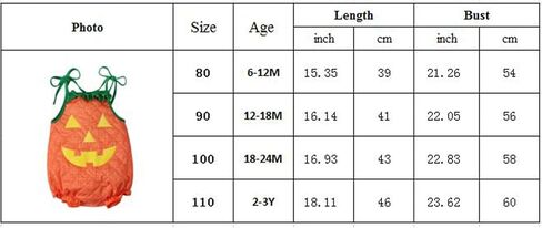 Toddler Baby Girl Halloween Outfit Sleeveless Pumpkin Romper Jumpsuit Bodysuit Cute Party Cosplay Costume Clothes in Saudi Arabia