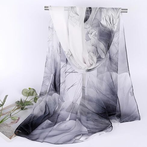 MINIDORA Lightweight Scarves for Women Elegant Floral Pattern Scarf Shawls Sunscreen Head Shawls in Saudi Arabia