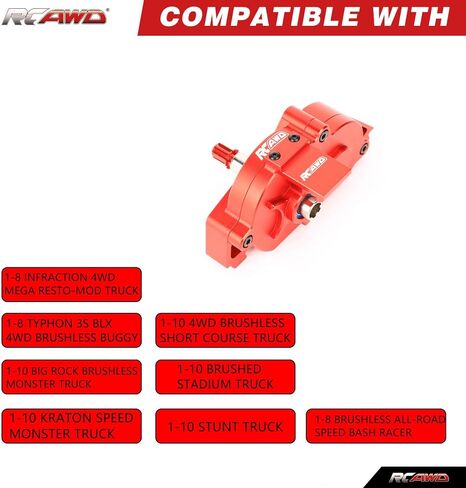 RCAWD 57T Chrome Spur Gear Transmission Gearbox Set & Center Motor Mount for Typhon Senton Big Rock Granite Vorteks Infraction Vendetta 3s &Mega, Kraton Outcast 4S Upgrade for ARRMA 1/10 1/8 3S 4S in Saudi Arabia