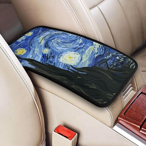 Van Gogh Night Sky The Starry Night Auto Center Console Armrest Pad Universal Car Center Console Cover Seat Box Cover for Sedan, Van, SUV, Truck Car Accessorie in Saudi Arabia