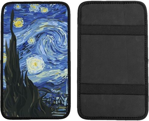 Van Gogh Night Sky The Starry Night Auto Center Console Armrest Pad Universal Car Center Console Cover Seat Box Cover for Sedan, Van, SUV, Truck Car Accessorie in Saudi Arabia