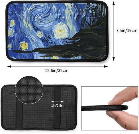 Van Gogh Night Sky The Starry Night Auto Center Console Armrest Pad Universal Car Center Console Cover Seat Box Cover for Sedan, Van, SUV, Truck Car Accessorie in Saudi Arabia