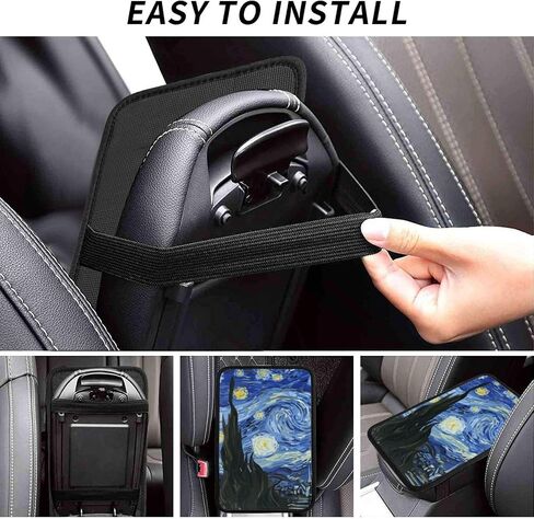 Van Gogh Night Sky The Starry Night Auto Center Console Armrest Pad Universal Car Center Console Cover Seat Box Cover for Sedan, Van, SUV, Truck Car Accessorie in Saudi Arabia